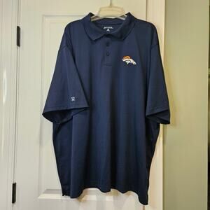 Antigua Denver Broncos Navy Blue Polo Shirt